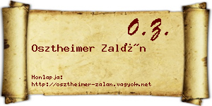 Osztheimer Zalán névjegykártya
